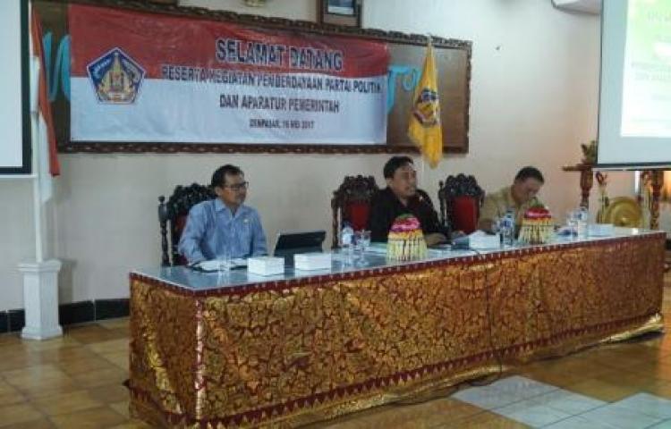 BAWASLU BALI HADIRI KEGIATAN PEMBERDAYAAN PARTAI POLITIK DAN APARATUR PEMERINTAH