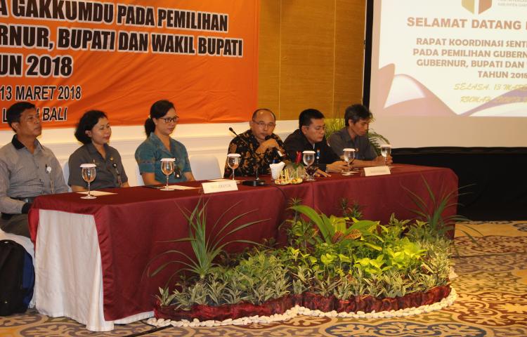 Panwaslu Kabupaten Gianyar Gelar Rakor Sentra Gakkumdu Dalam Rangka Pemilihan Gubernur dan Wakil Gubernur, Bupati dan Wakil Bupati Tahun 2018