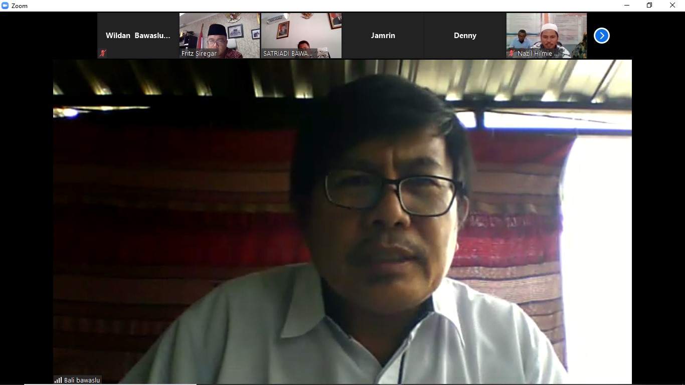 Live Meeting antara Kordiv Hukum Humas Hubal Bawaslu RI dengan Bawaslu Provinsi Pasca keluarnya Perpu No 2 Tahun 2020