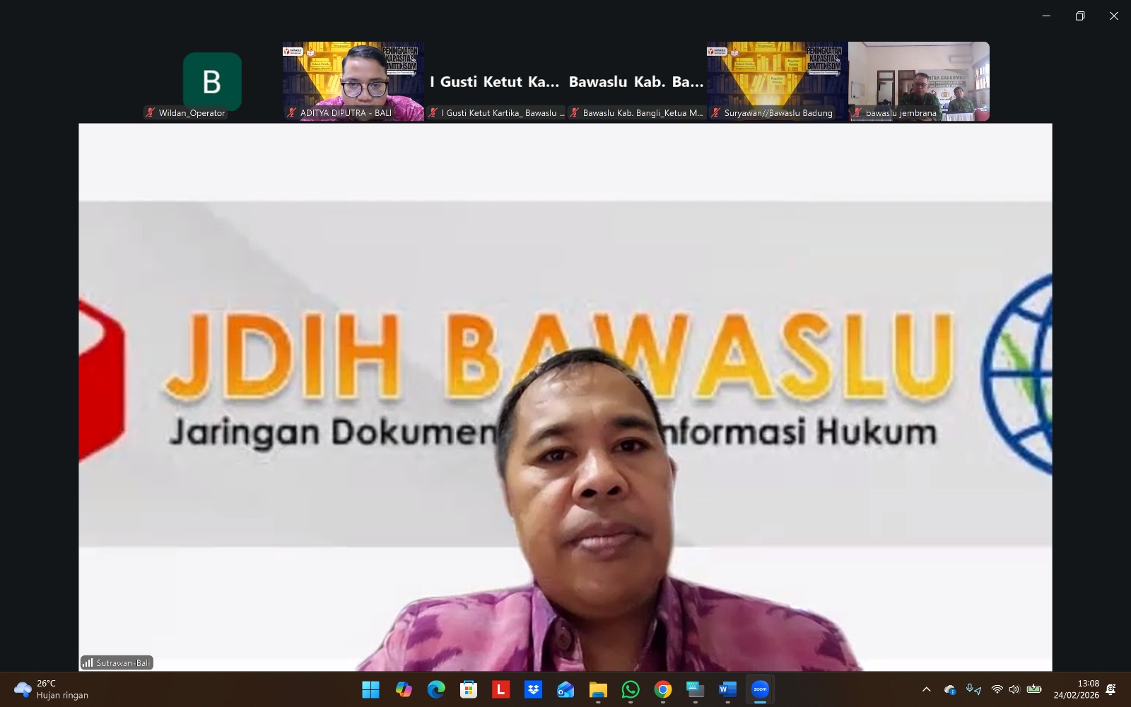 Gede Sutrawan saat membedah tuntas anatomi teknis penyelesaian sengketa dalam Bimtek Chapter VI