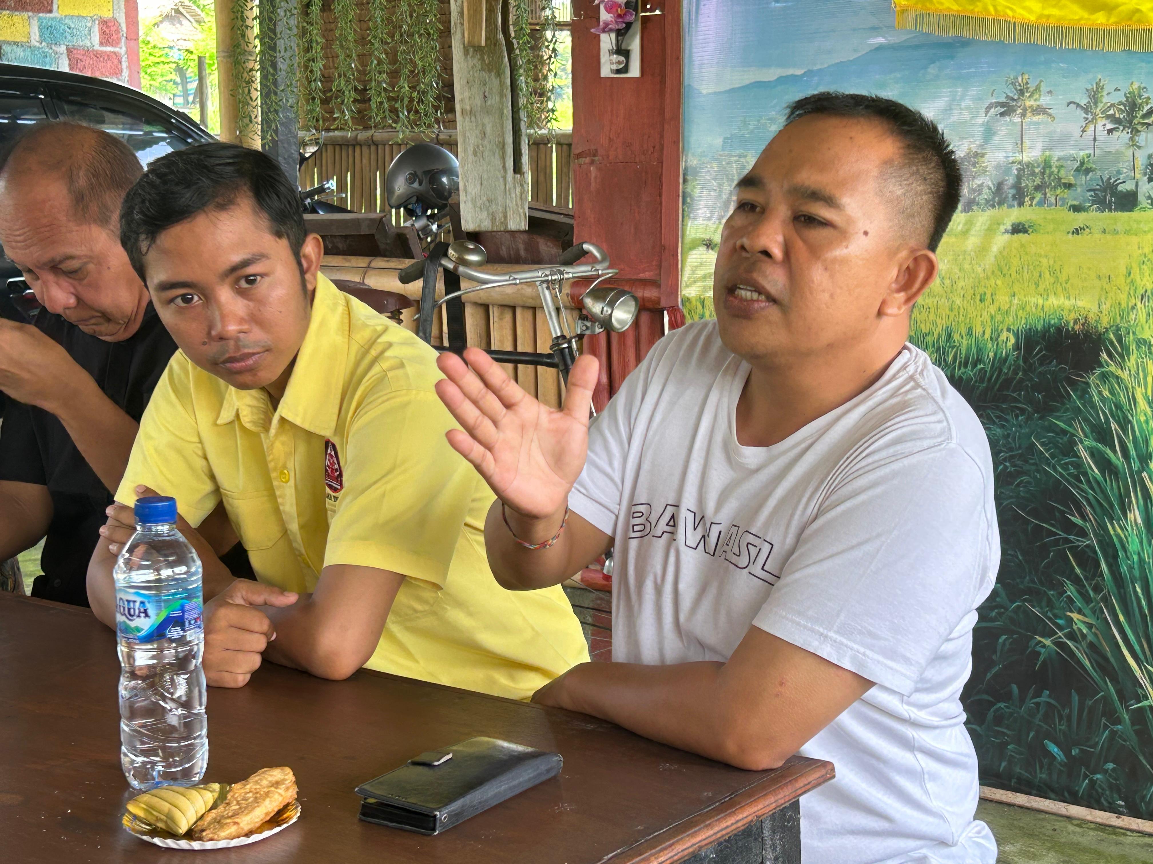 Anggota Bawaslu Bali, Gede Sutrawan saat tegaskan netralitas aparatur sipil negara pada tahapan pemilu maupun pemilihan, Karangasem, Sabtu (7/2/2026).