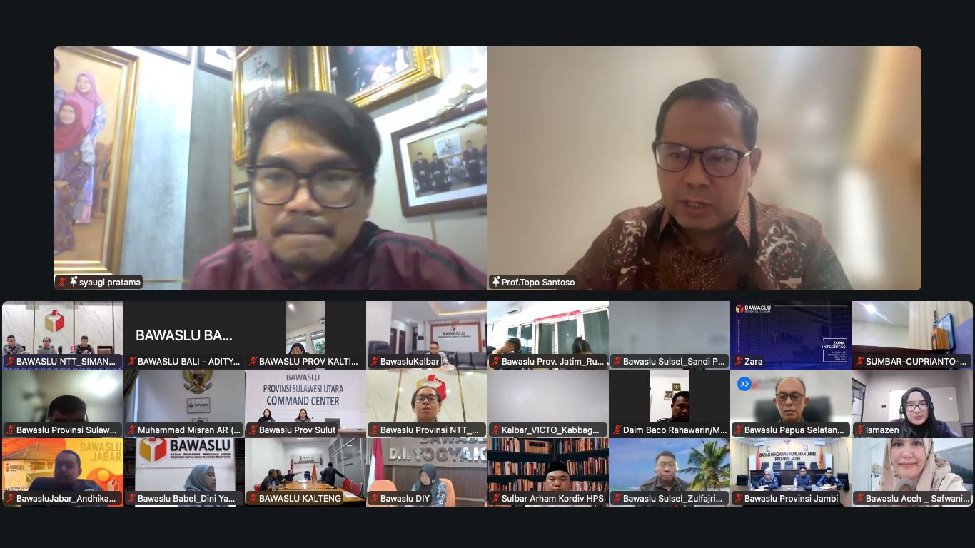Bawaslu Provinsi Bali mengikuti kegiatan Upgrading Kompetensi Advokasi Hukum yang diselenggarakan Bawaslu Republik Indonesia secara daring melalui Zoom Meeting