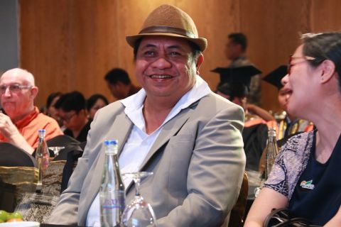 Anggota Bawaslu Bali, I Nyoman Gede Putra Wiratma saat hadir di Sekolah Tinggi Bisnis (STB) Runata.