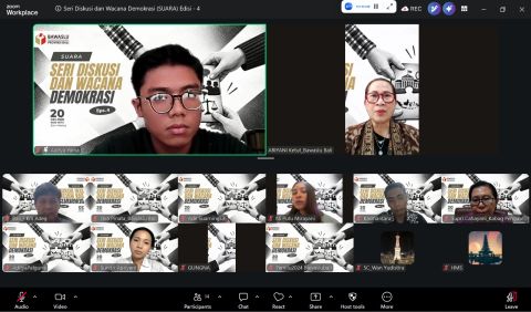 Pelaksanaan diskusi dari Bawaslu Bali bersama Mahasiswa Undiknas dan Undiksha, Selasa (20/10/2026).