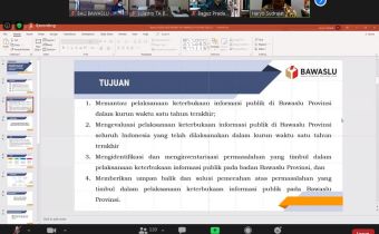 Bawaslu RI akan Monitoring dan Evaluasi Keterbukaan Informasi Bawaslu Provinsi Se-Indonesia