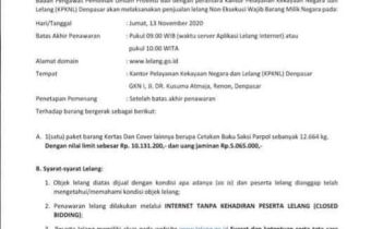 Bawaslu Provinsi Bali melakukan Lelang Cetakan Buku Saksi Parpol