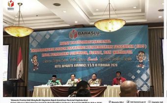 Bawaslu Provinsi Bali Menghadiri Kegiatan Rapat Koordinasi Nasional Implementasi Sistem Informasi Penyelesaian Sengketa Pada Pemilihan Gubernur, Bupati dan Walikota Tahun 2020