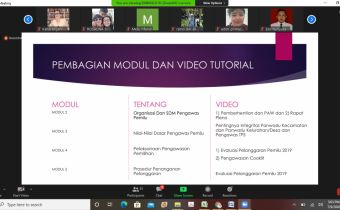 Rakor Penyiapan Modul Bimbingan Teknis Dalam Rangka Pengawasan Tahapan Pemutakhiran Data Pemilih dengan Protokol COVID-19
