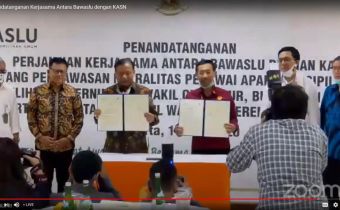 Penandatanganan MOU antara Bawaslu dengan Komisi Aparatur Sipil Negara (KASN) terkait Pengawasan Netralitas ASN Pada Pemilihan Serentak 2020