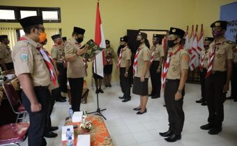 Kordiv Pengawasan Bawaslu Provinsi Bali menghadiri Pelantikan Pengurus Saka Adhyasta Pemilu Kwartir Cabang Gianyar