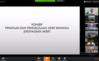 Bawaslu Provinsi Bali mengikuti Live Meeting tentang Konsep Penataan dan Pengelolaan Arsip Bawaslu (Digitalisasi Arsip) yang diadakan oleh Bawaslu RI