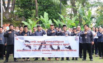 Peringati Satu Tahun Menuju Pemungutan Suara, Bawaslu Bali Gelar Apel dan Launching Posko Kawal Hak Pilih