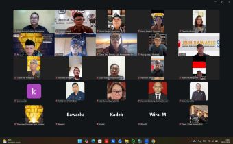 Zoom meeting tindak lanjut atas Instruksi Ketua Bawaslu RI Nomor 2 Tahun 2026 tentang penguatan kolaborasi untuk memperkokoh demokrasi substansial melalui pengawasan pemilu yang berintegritas.