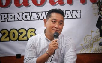 Ketua Bawaslu Bali, I Putu Agus Tirta Suguna saat menghadiri acara Ngabuburit Pengawasan di Gianyar, Kamis (26/02/2026).