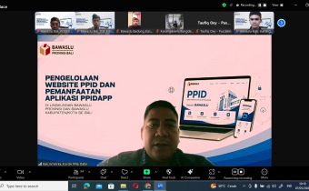 Rapat daring Peningkatan Kualitas Pengelolaan Website PPID dan Pemanfaatan Aplikasi PPID App di lingkungan Bawaslu Provinsi dan Bawaslu Kabupaten/Kota se-Bali
