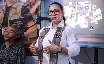 Kordiv P2H Bawaslu Bali, Ketut Ariyani saat membuka P2P perdana di Bawaslu Buleleng, Rabu (20/5/2026)